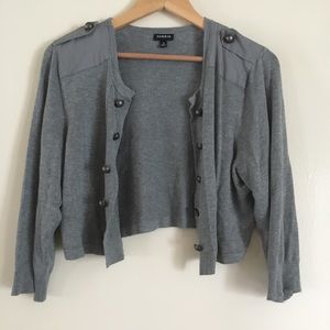 Torrid Gray Military Cropped Cardigan